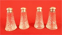 4 sterling lidded salt and pepper Shakers