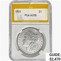 1901 Morgan Silver Dollar PGA AU58