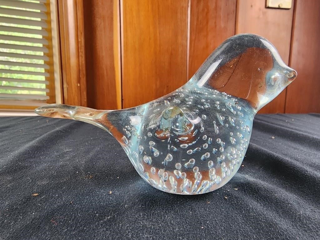 Clear Bullicante glass 4" tall Controlled