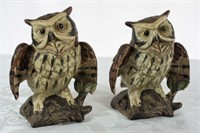 Pr Ceramic Owl Figurines