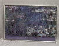 Framed Claude Monet "Water Lilies" print 37.5 X H