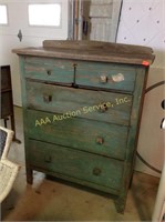 Green painted chest of drawers - very rough