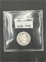 1906 Barber Dime - Fine
