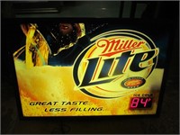 Lighted sign, Miller Lite Thermometer