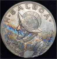 1931 PANAMA Silver Balboa LOW MINTAGE 90% TONER