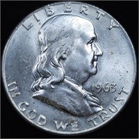 1963-D Franklin Half Dollar - FBL CU Franklin