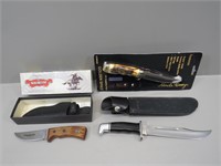3 Hunting knives – Buck 120 with sheath,