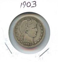 1903 Barber Silver Quarter
