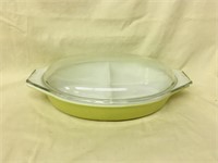 Pyrex LIGHT GREEN Divided Dish with Lid