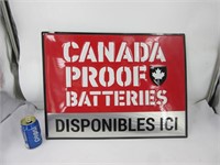 Affiche métallique, Canada Proof Batteries