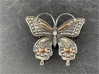 Sterling silver butterfly pin