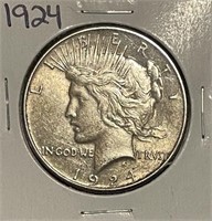 US 1924 Silver PEACE Dollar