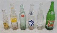(6) Vintage glass soda pop Bottles ( Vernors,