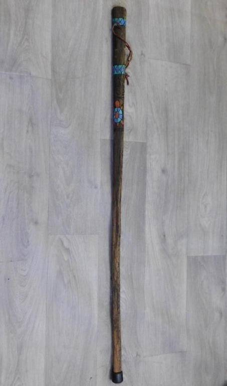 HANDCARVED WOODEN WALKING STICK VINTAGE ANTIQUE