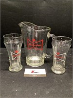 Budweiser Pitcher and Glasses