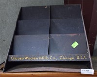 Chicago Woolen mills company tin display case