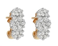 14K Gold Diamond Cluster Earrings - 2 1/20 cttw, R