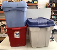 3 Storage Totes w/Lids