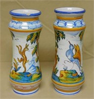 Spanish Talevera Hand Painted Vases.