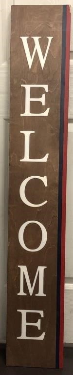 4 Ft Tall Wood Welcome Sign Chipped Corner