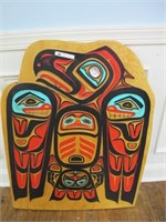 LARGE WOJTEC TOSIK NATIVE AMERICAN PLAQUE 38X30IN