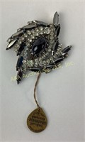 Vintage Swarovski crystal brooch with original