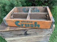 ORANGE CRUSH WOOD SODA CRATE JOLIET IL