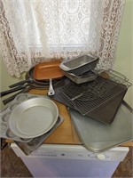 Collection of pans, racks  and baking dishes