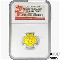 2012 1/10oz Gold China 50Y NGC PF69 UC