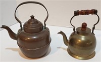 Lot of Brass & Copper Mini Teapots