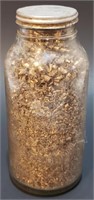 Glass Jar Filled with Brass Shavings, 13.6 oz.