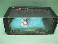 Burago 1957 Chevrolet Corvette In Box - 1:24 Scale