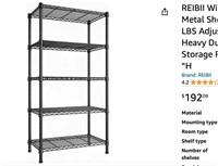 REIBII Wire Shelving Rack 5-Shelving Metal