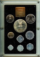 1972 India 9 Coin Proof Set Rare Set w/Sleeve