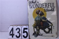 What A Wonderful World Sign Metal 15" X 10.5" -