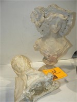 2 MARBLE BUSTS (SOME DAMAGE)
