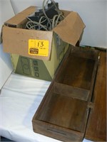 SLIDE PROJECTOR IN BOX, 27" WOODEN TOOL BOX