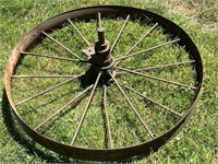 Large Vintage Steel Wheel About 45 1/2" Diameter