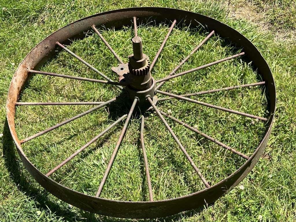 Large Vintage Steel Wheel About 45 1/2" Diameter