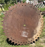 About a 55 1/2" Diameter Vintage Saw Blade