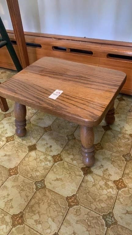 Oak step stool. 10 x 15 x 12 inches