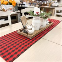 *NEW Pack of 6 Red Plaid Table Runner-13" x 70"