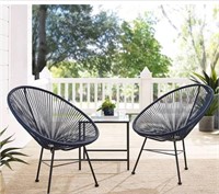 Sarcelles Modern Wicker Chairs Black 2