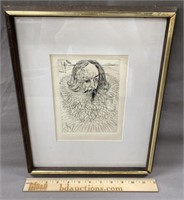 Salvador Dali Crevantes Etching