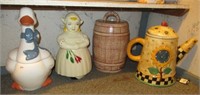 (4) Decorative cookie jars. Tallest measures: