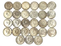 27 Kennedy 40% Silver Half Dollars,  Halfs, US