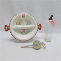 Vintage Little Bo Peep Divided Baby Dish /Warming