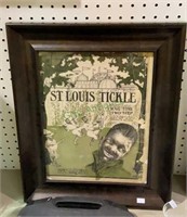 Framed under glass antique play bill - St. Louis
