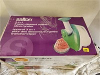 Salton 3 in 1 frozen dessert maker/slicerf/grater