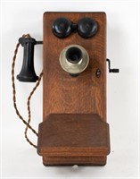 Western Electric Crank Oak Wall Phone